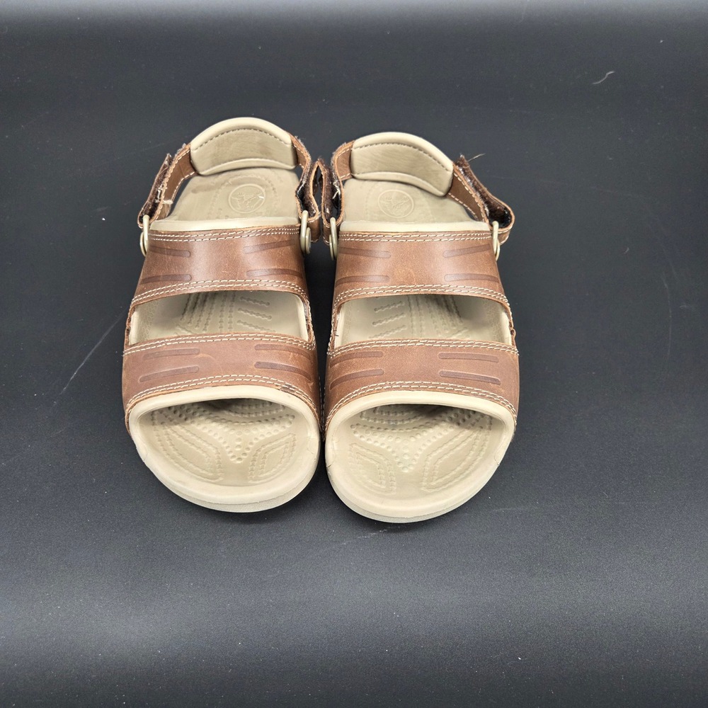 Mens Brown Two Strap Sandal slip on leather Expresso Brown Mens 7
